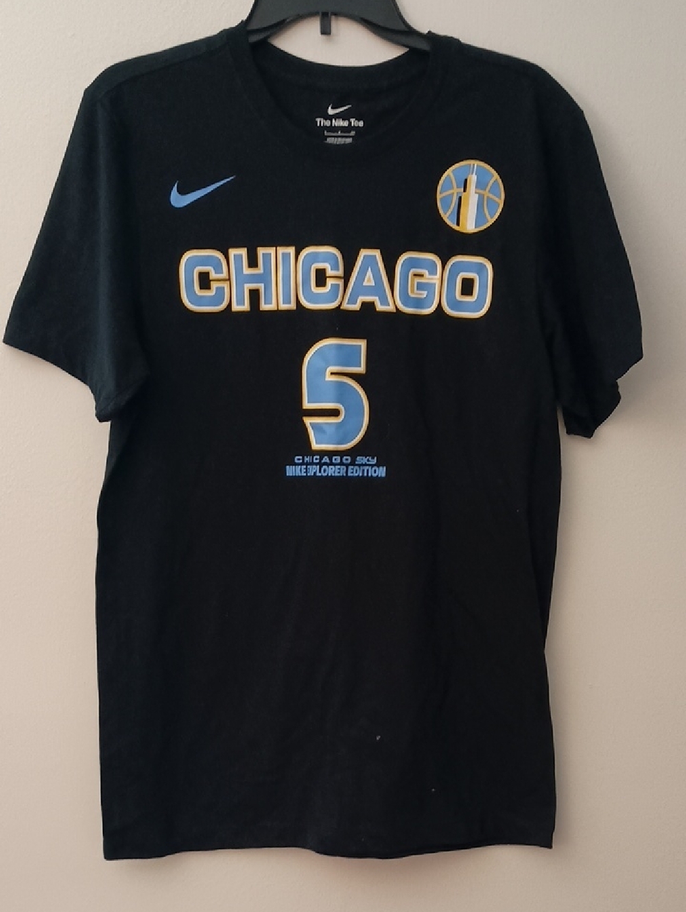 Nike Chicago Black Tee with Blue and Gold Graphics